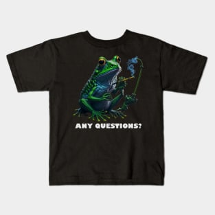 Techno T-Shirt - Any Questions Frog - Catsondrugs.com - Techno, rave, edm, festival, techno, trippy, music, 90s rave, psychedelic, party, trance, rave music, rave krispies, rave flyer T-Shirt T-Shirt T-Shirt Kids T-Shirt